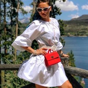 Oversized White Cotton Puff sleeved Short H&M DRESS - NWT bloggers